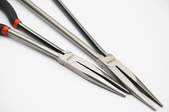 16&quot; Long Reach Pliers Straight Long Nose With Beveled Teeth Clip